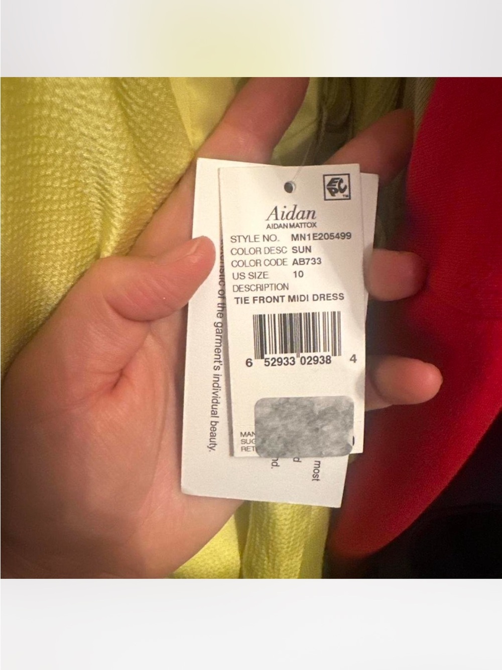 Aidan Mattox Chartreuse Tie-Front Slip Dress - Picture 6 of 6